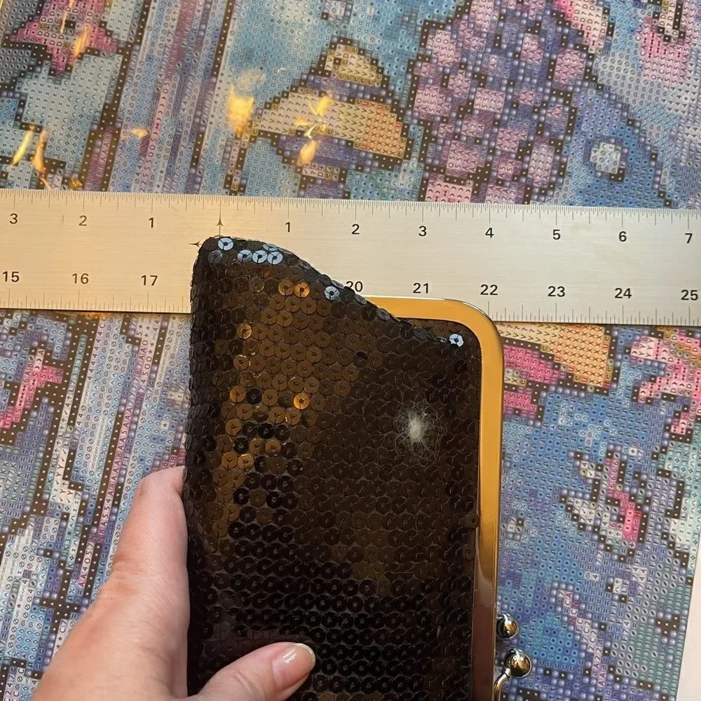ANN TAYLOR Sequin Clutch w Chain NWT